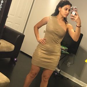 Gold bandage dress